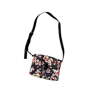 French Connection Floral Crossbody Bag Black Adjustable Strap OS